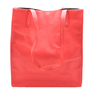 181303 - CORAL LEATHER SHOPPING BAG